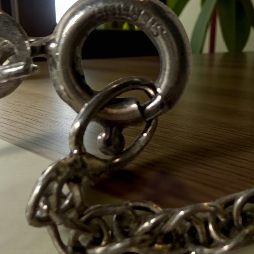 Heart scroll sterling silver puff heart 925 vintage w/ neck sterling 7.74 grams‌ - Picture 2 of 7